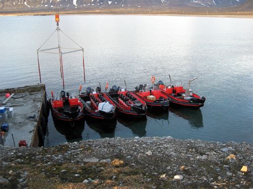 Boats for our trip back to Longyearbyen