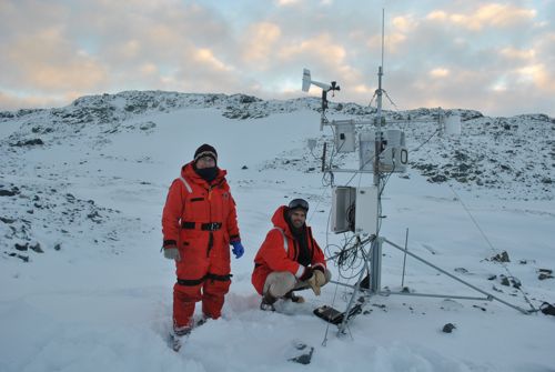 Weather Monitoring Station on Amsler Island, Antarctica