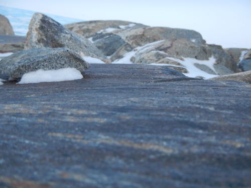 Glacial erosion on rocks