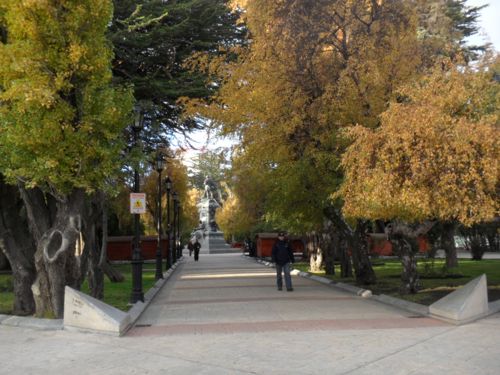 The city square in Punta Arenas is a great place to watch the world go by.