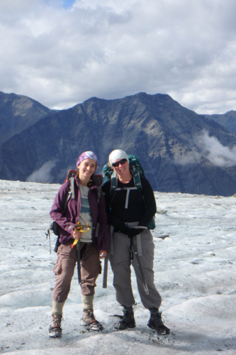 Ellie and Rebecca on glacier