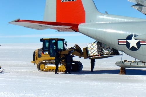 Loading a Pallet of Ice Cores onto an LC-130