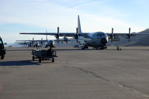 Four LC-130&#39;s Lined Up