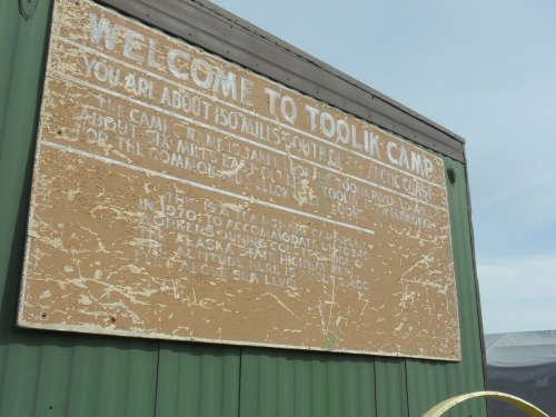 Old historic looking Welcome to Toolik Field Camp sign