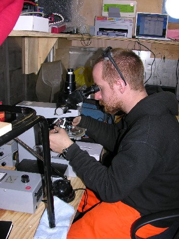 Volker at the Microscope