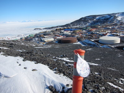 The WATER DROP from Lori's ESL class check out the view of McMurdo from Observa