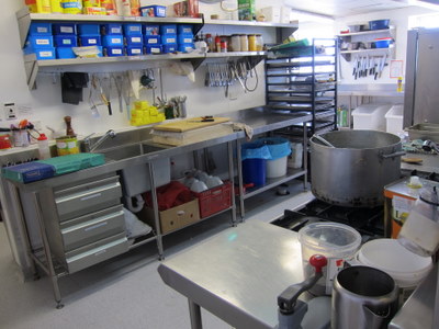 The kitchen at Scott Base.  