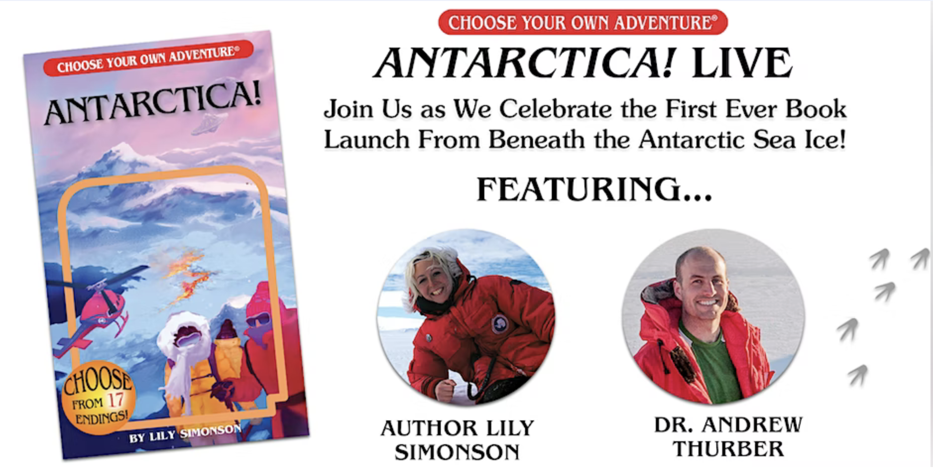 Image announcing the Antarctica Live event and book launch on 18 October 2022.
