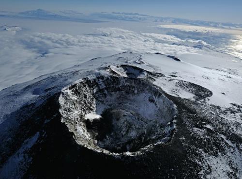 Aerial view of Mt. Erebus