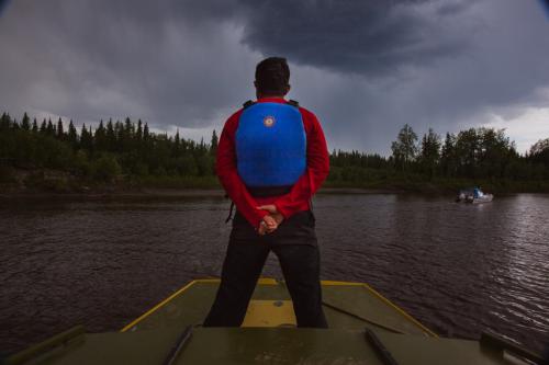 Watching a storm on the Yukon
