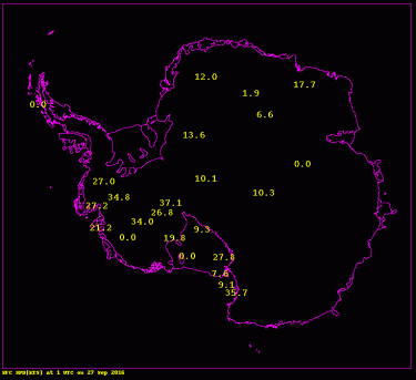 September 26, 2016 Antarctic Wind Speeds