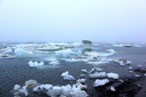 Foggy sea ice