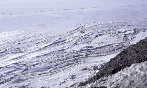 Photograph of ice pressure ridges 