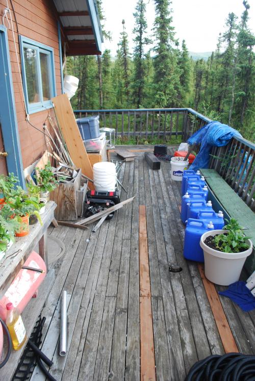 The back deck in the summer