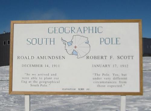 There it is, the Geographic South Pole Sign.