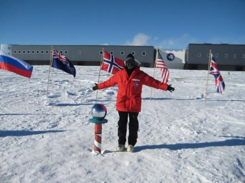 At the ceremonial south pole.