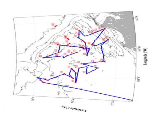 Track of the U.S.C.G.C. Healy 2013 Summer in the Arctic