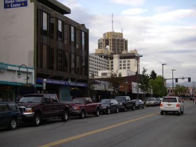 Downtown Anchorage where Iditerod starts