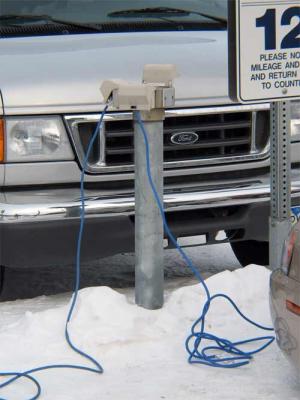 Fairbanks, Alaska --van plugged in
