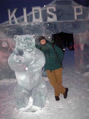 Cathy Geiger and an Ice Bear.