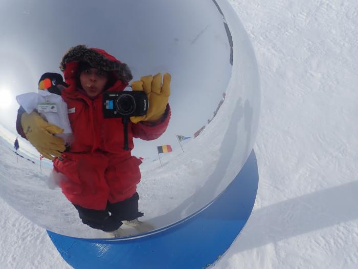Jocelyn Argueta at the Ceremonial South Pole 