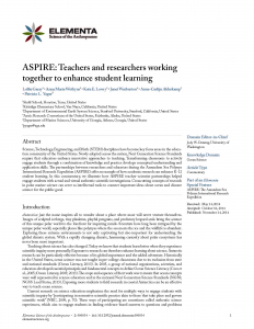 AASPIRE: Teachers and researchers working together to enhance student learningg