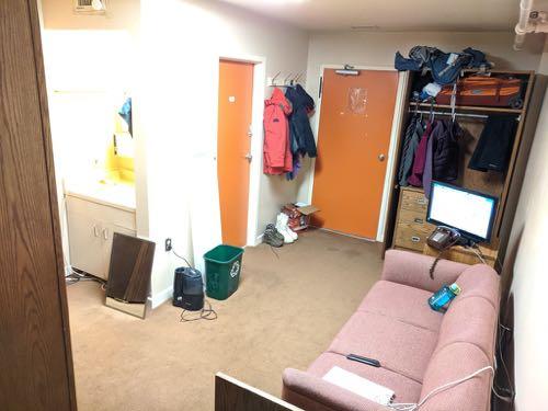 Dorm room living area