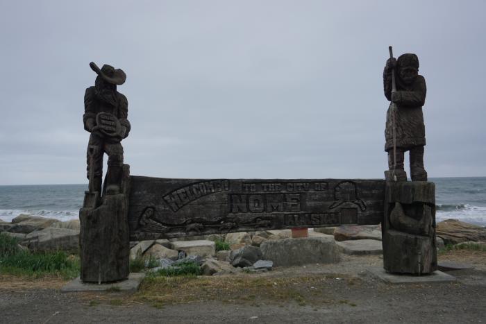 Welcome to Nome with a view of the Bering Sea.