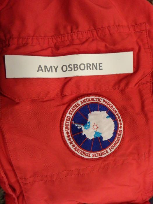 Name tag on Extreme Cold Weather gear Big Red Parka