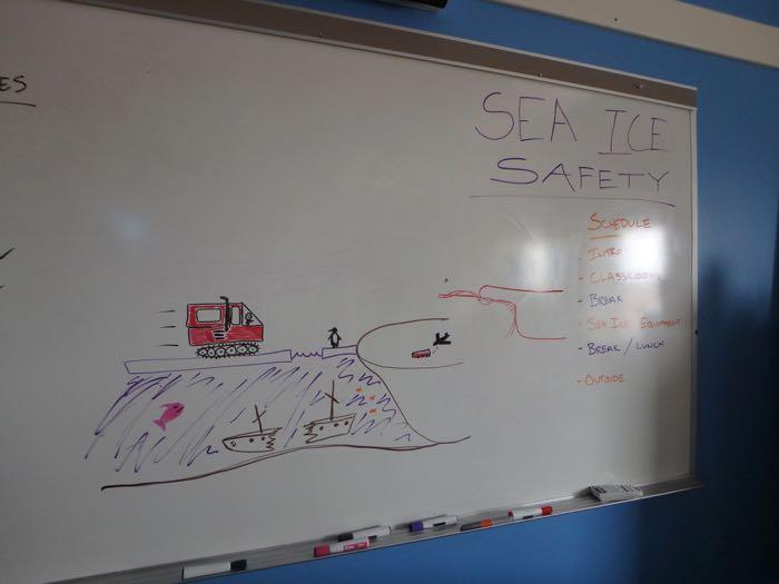 Sea Ice training agenda and drawing of sea ice