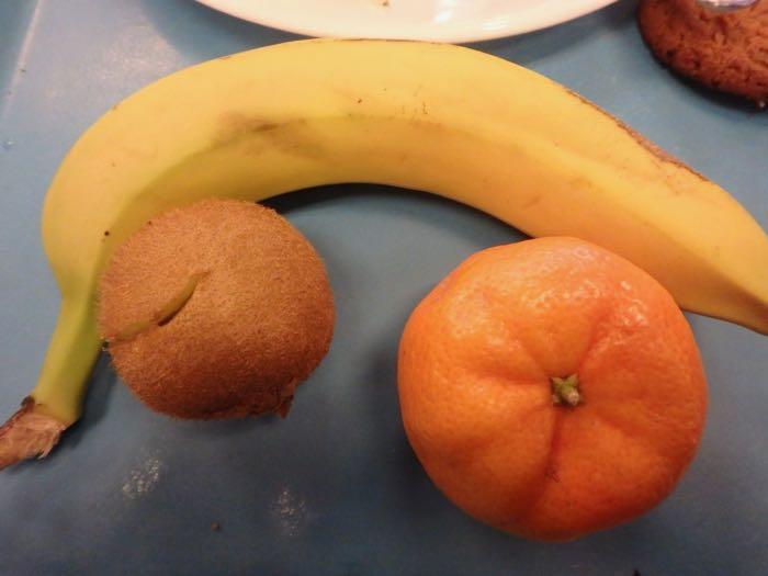 Banana, kiwi, and orange