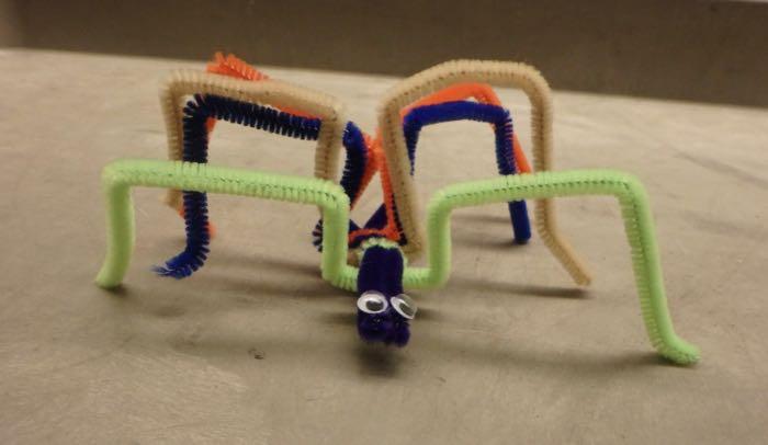 Sea spider made of pipe cleaners