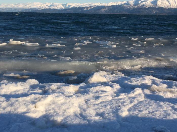 Slushy waves carry sea ice ashore