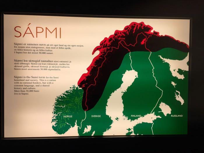 Map of Sapmi (the land of the Sami)