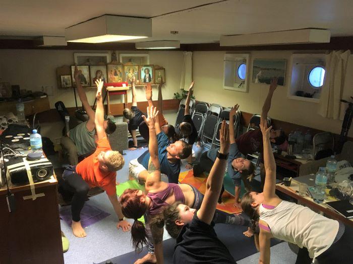 People doing yoga