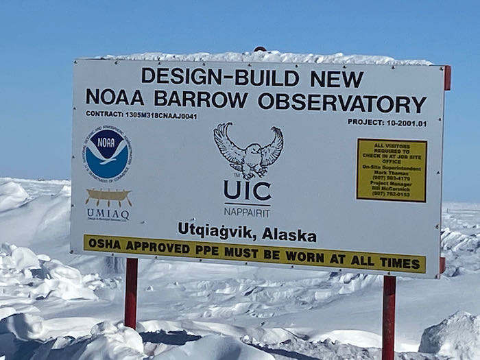 NOAA Barrow Observatory sign in Utqiaġvik, Alaska