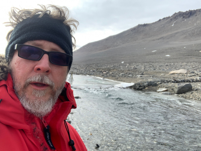 Bill Henske along the Onyx River in Wright Valley, Antarctica