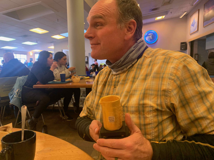 Dr. Adams accepts the first Golden Beaker Award for his service to polar science