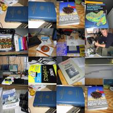 A collage of some of the reading material found on board the USCGC Healy. Photo by Ute Kaden (TREC 2005), Courtesy of ARCUS