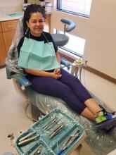 Monica Nuñez seeing the dentist to be cleared for her arctic expedition.