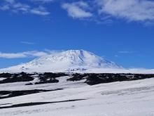 Mt Erebus from Terra Nova Hut