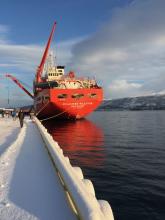 Fedorov tied up to the dock in Tromso
