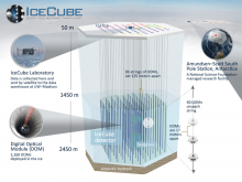 IceCube diagram of the detectors, courtesy of University of Wisconsin-Madison