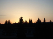 sunset from hotel-Day 2 Orientation, Fairbanks, AK