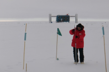 More measurements, with the IceCube Laboratory (ICL) in the background.