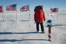 At the ceremonial South Pole.