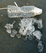 Ice In Water Bottle