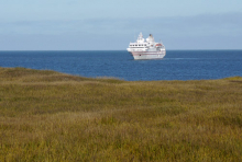 Cruise Ship Hanseatic anchored north of Barrow, AK