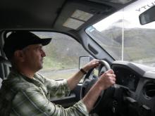 Driving the Dalton Highway over Atigun Pass.