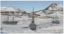 Combined photo of Discovery and McMurdo